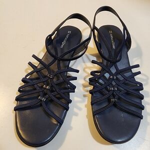 {Naturalizer} Navy Strappy Flat Sandals